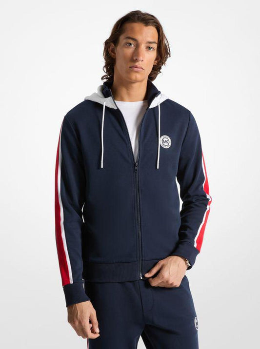 Cotton Blend Zip-Up Hoodie