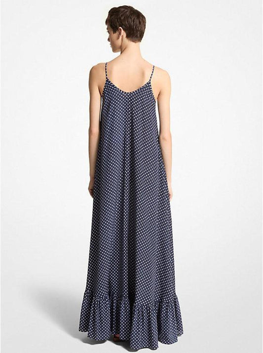 Polka Dot Organic Silk Crepe De Chine Slip Dress