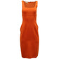 Michael Kors Square Neck Sheath Dress in Orange Wool