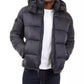 Men's Heavyweight Metallic Finish Hooded Puffer Jacket