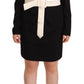 Givenchy Elegant Black Wool Mini Dress with Belt