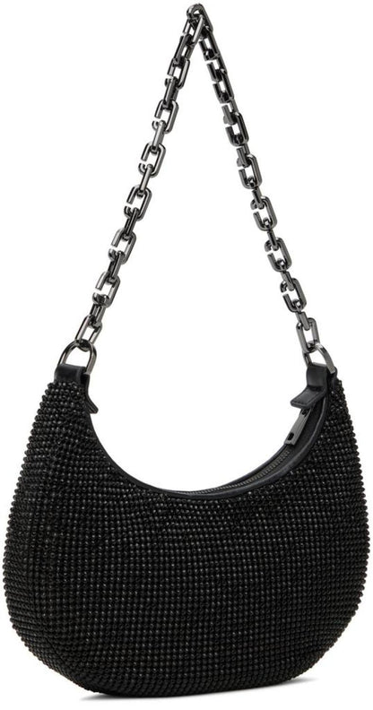 Black 'The Rhinestone Small Curve' Bag