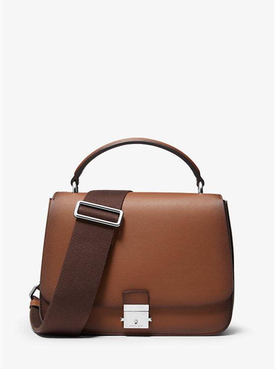 Mia Burnished Calf Leather Shoulder Satchel