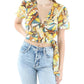 Womens Printed Polyester Wrap Top