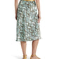 Snakeskin Print Satin Charmeuse A-Line Skirt