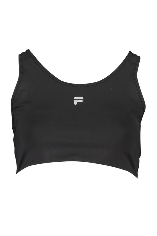 Fila Black Polyester Women Sports Bra