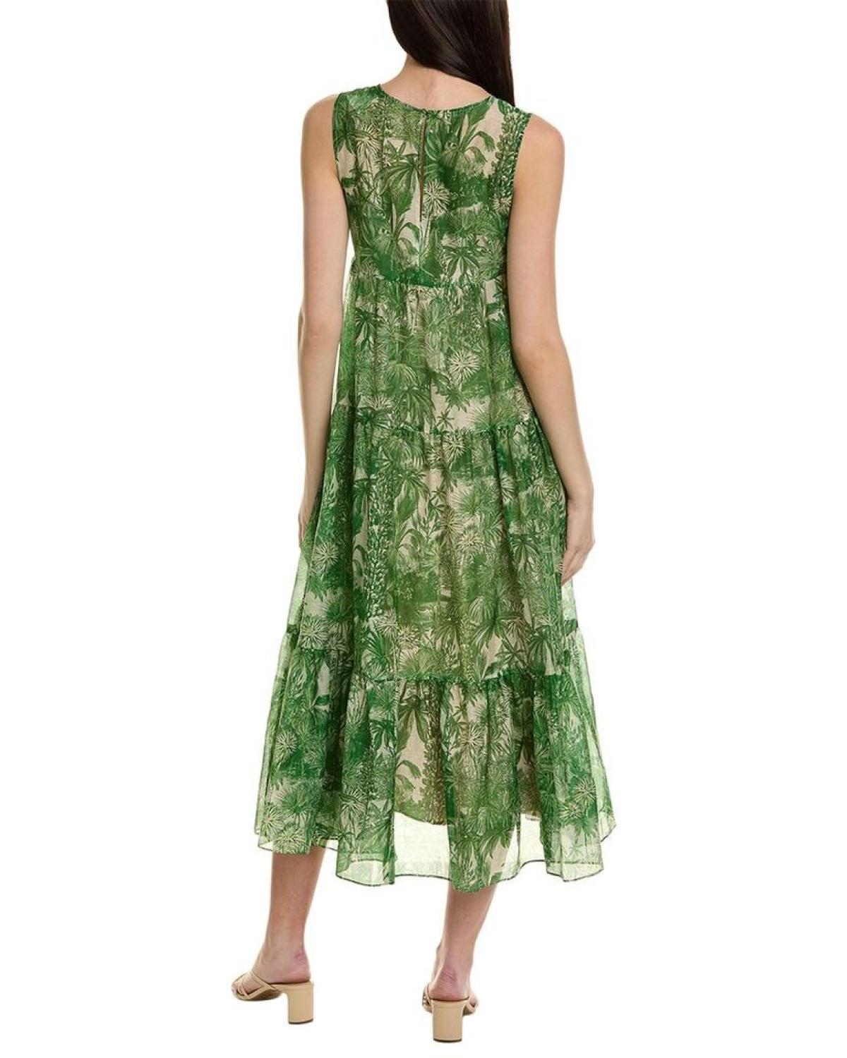 Max Mara Studio Foce Silk-Blend Midi Dress