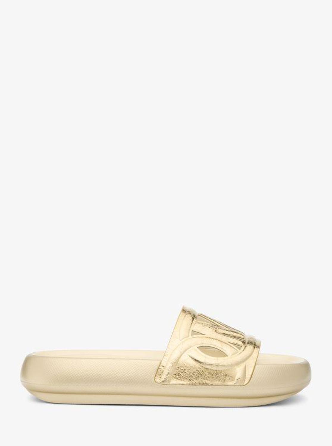 Splash Metallic Leather Slide Sandal