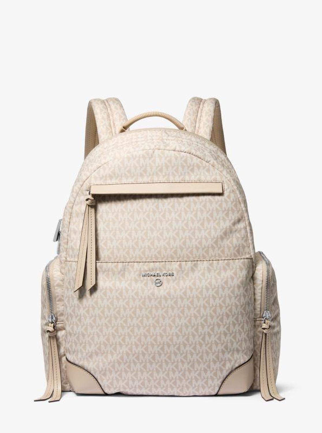 Prescott Large Signature Logo Print Woven Backpack