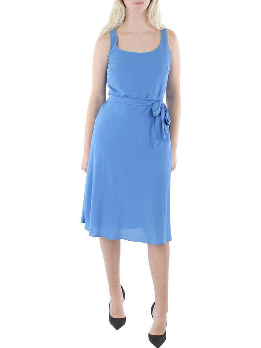 Womens Crepe Calf Midi Dress