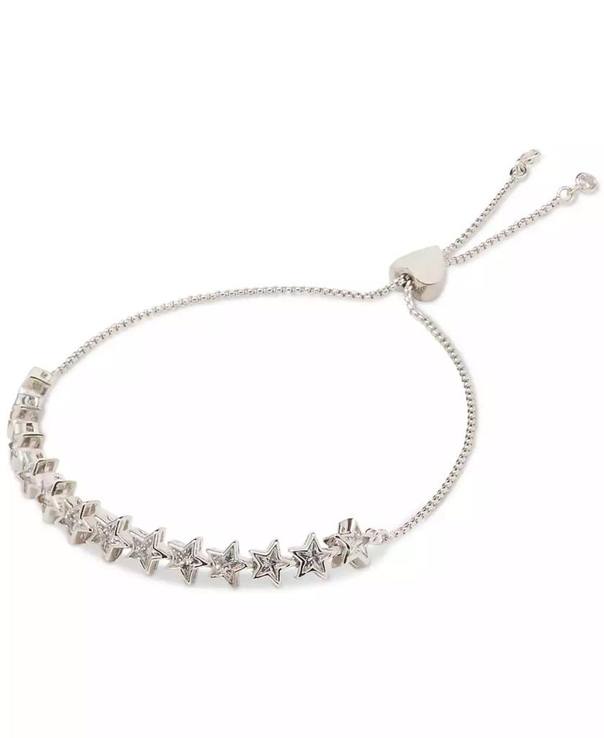 Silver-Tone Pavé Star Slider Bracelet