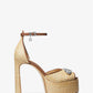 Martina Straw Peep-Toe Platform Pump