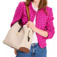 Deco Colorblocked Pebbled Leather Shoulder Bag