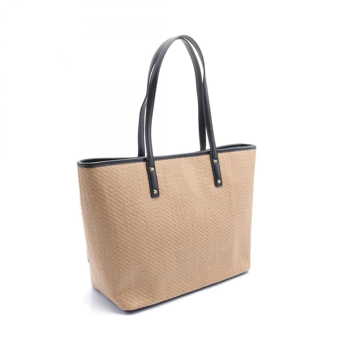 Leather Straw Tote Bag (Pre-Owned)