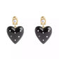 Faux Stone Vintage Charms Signature Puffy Heart Drop Earrings