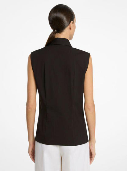 Hansen Stretch Cotton Poplin Sleeveless Shirt