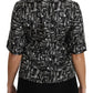 Dolce & Gabbana Exquisite Trumpet Print Silk Blouse