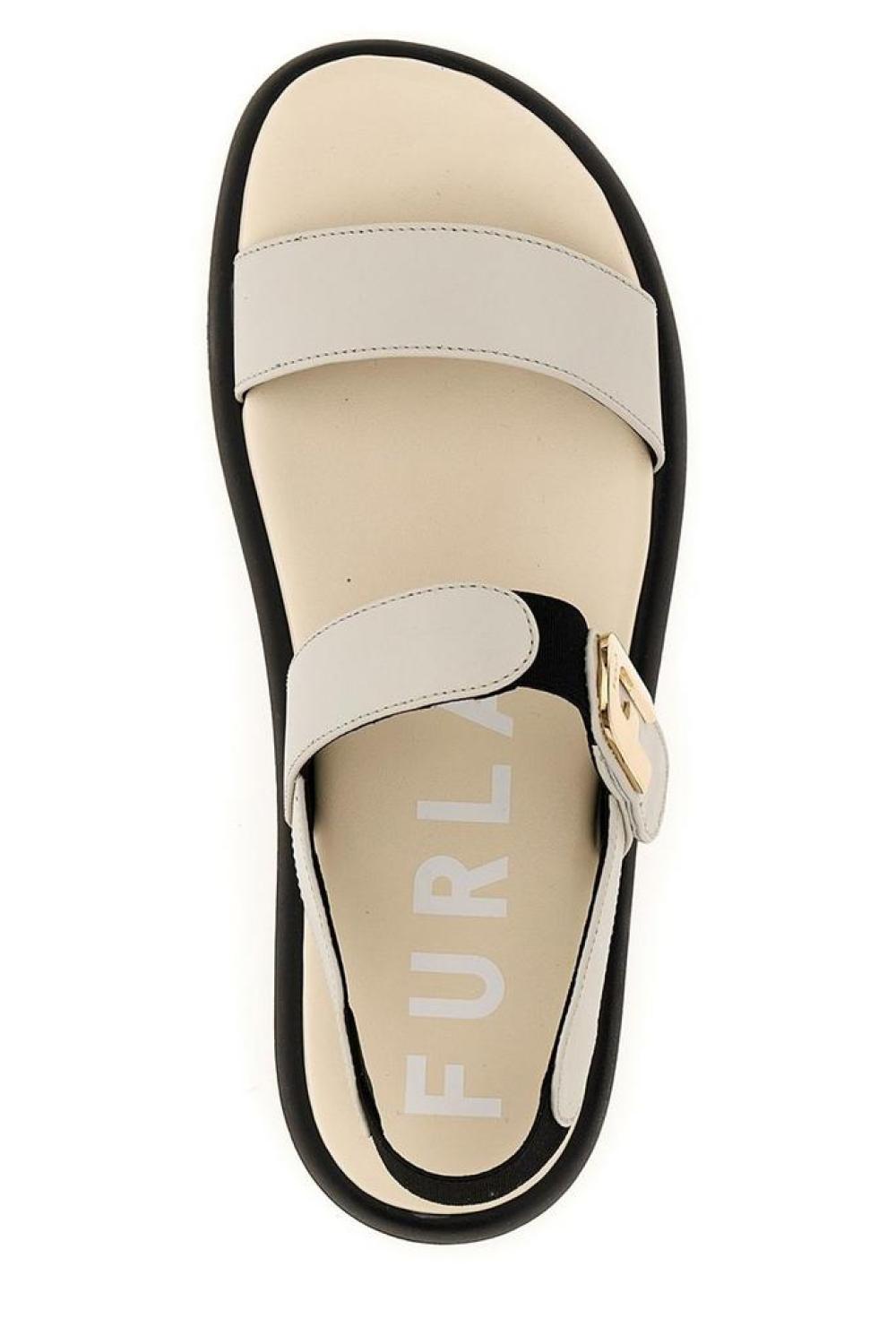 Furla Sign Logo Detailed Slingback Sandals