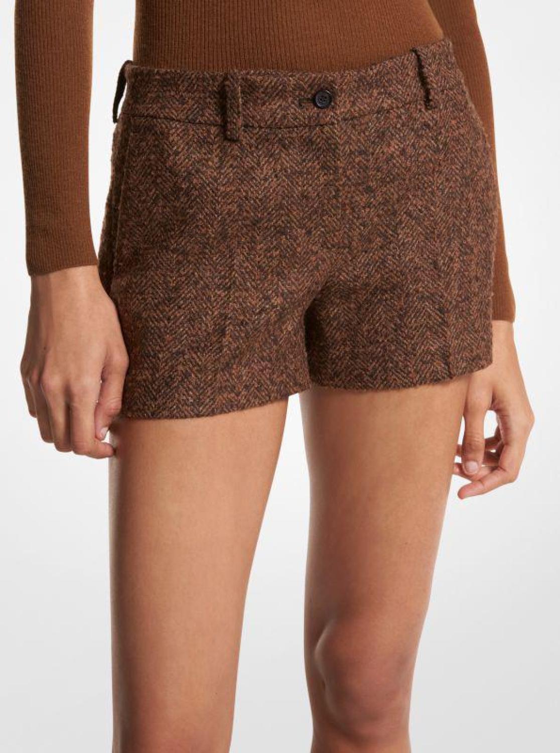 Samantha Herringbone Tweed Shorts