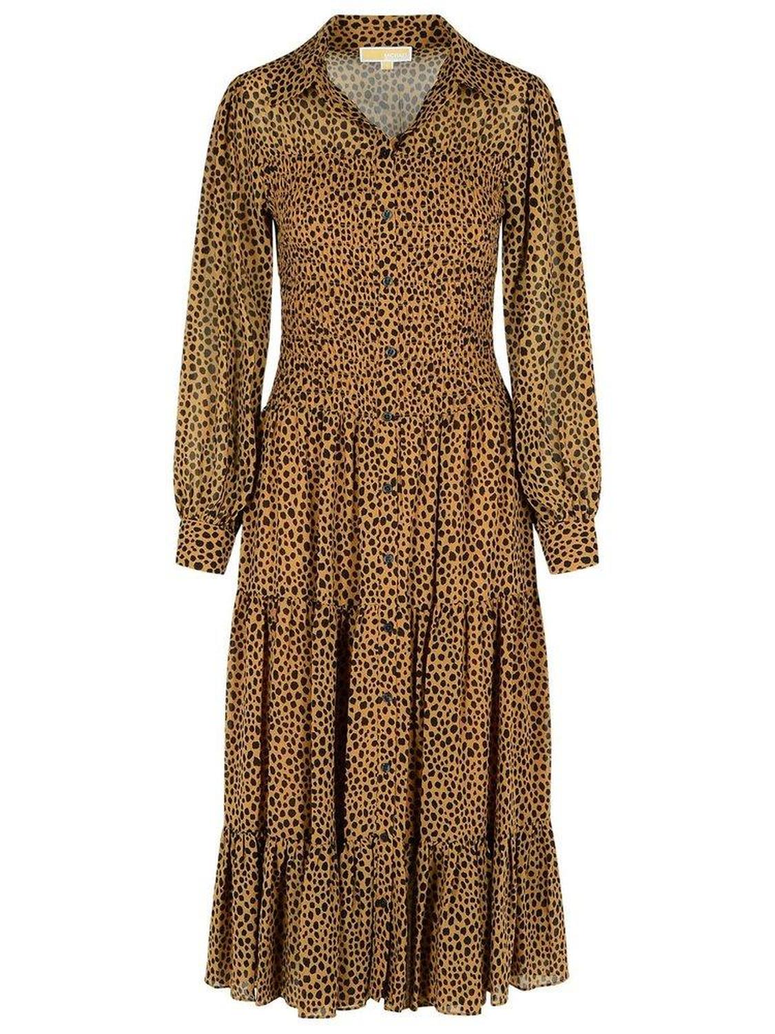 Michael Michael Kors Allover Printed Pleated Shirt Dress