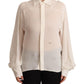 Dsquared² Elegant Off White Silk Long Sleeve Blouse