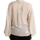 Dsquared² Elegant Off White Silk Long Sleeve Blouse