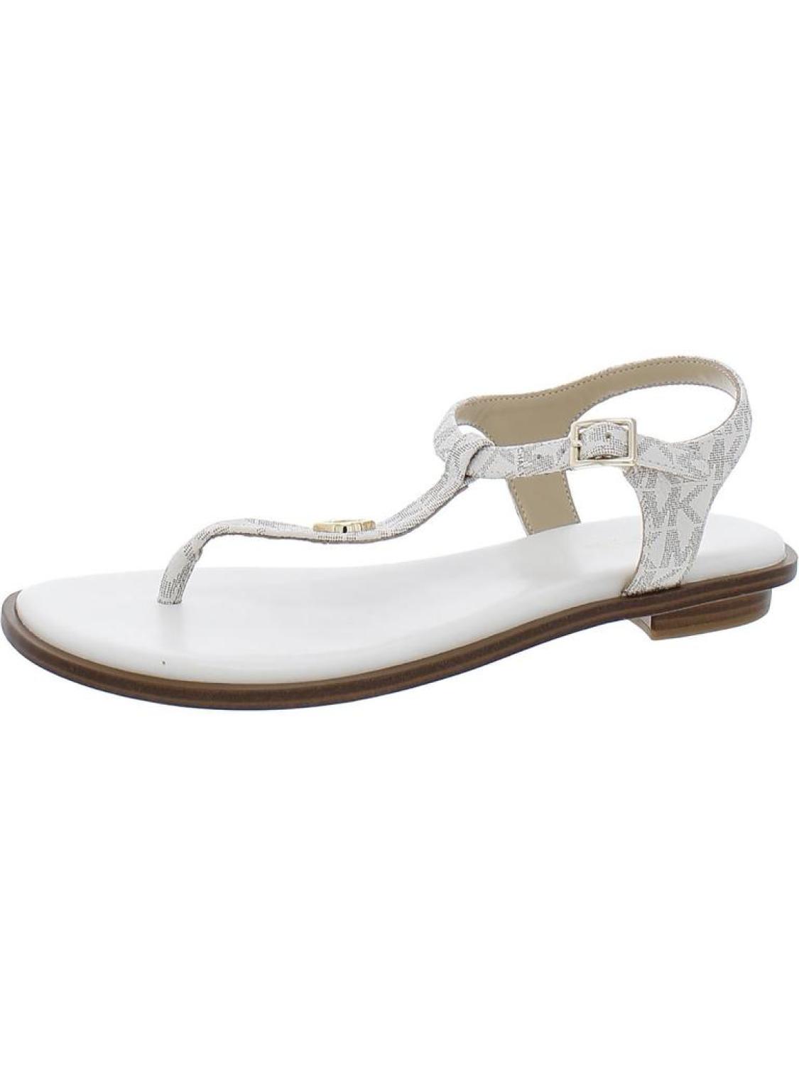 Womens Leather T-Strap Slingback Sandals