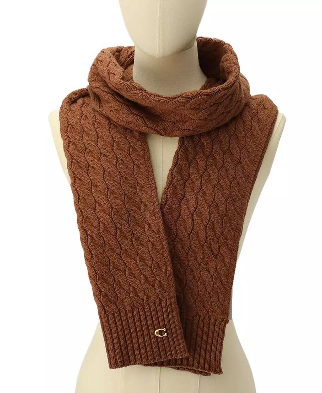 Soft Rib Cable Knit Scarf