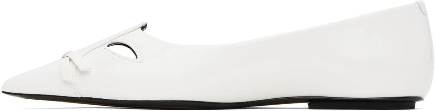 White 'The Kat' Ballerina Flats