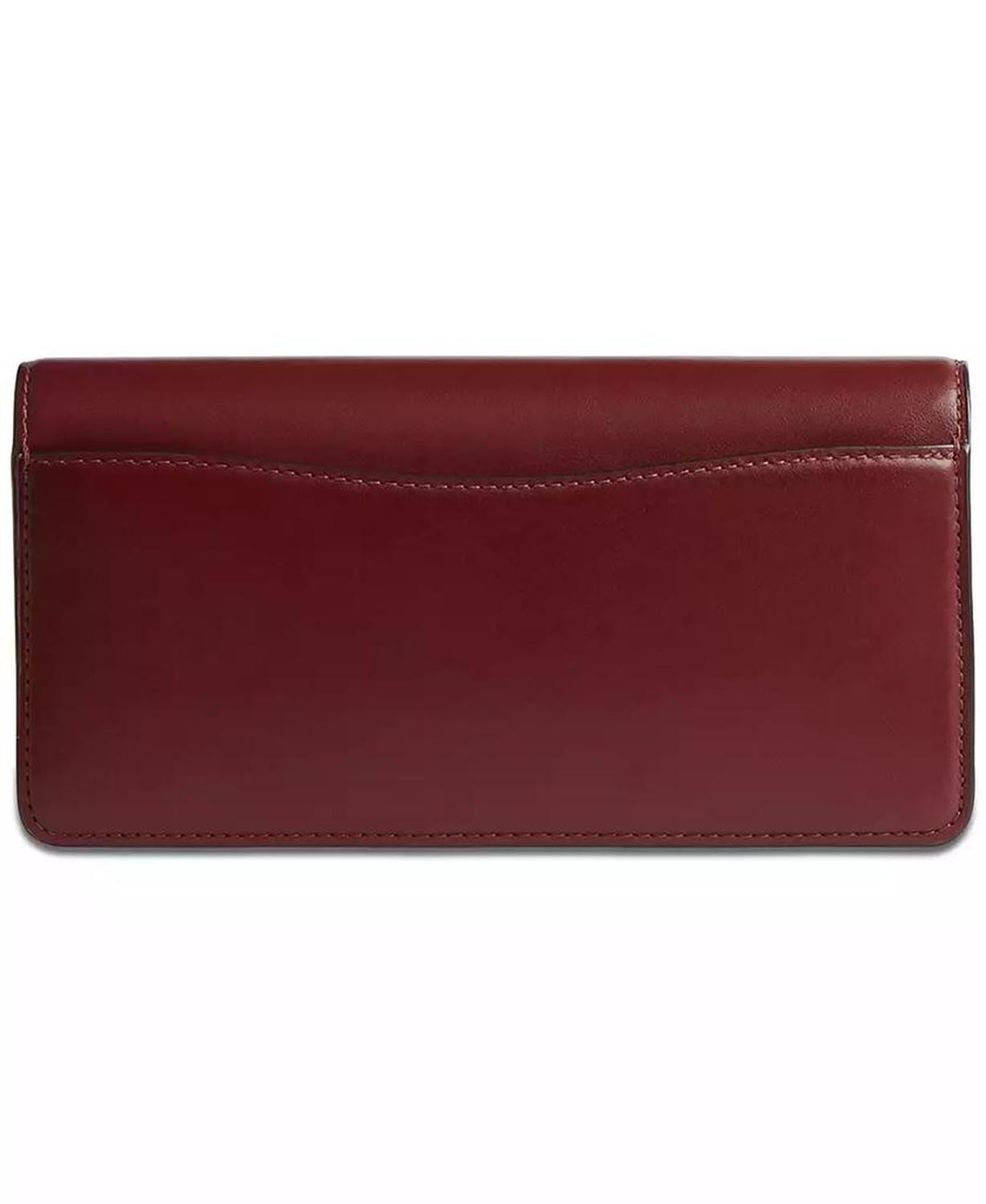 Refined Leather Evie Long Wallet with Chain