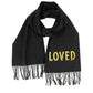 Gucci Women's  Silk / Cashmere Long Scarf With yellow Sequin "LOVED"