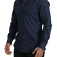 Dolce & Gabbana Elegant Slim Fit Blue Martini Dress Shirt