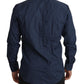 Dolce & Gabbana Elegant Slim Fit Blue Martini Dress Shirt