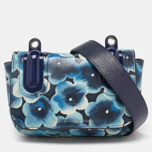 Marc By Marc Jacobs Multicolor Printed Leather And Patent Leather Flap Crossbody Bag