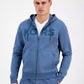 Men's Textured-Logo Zip Hoodie