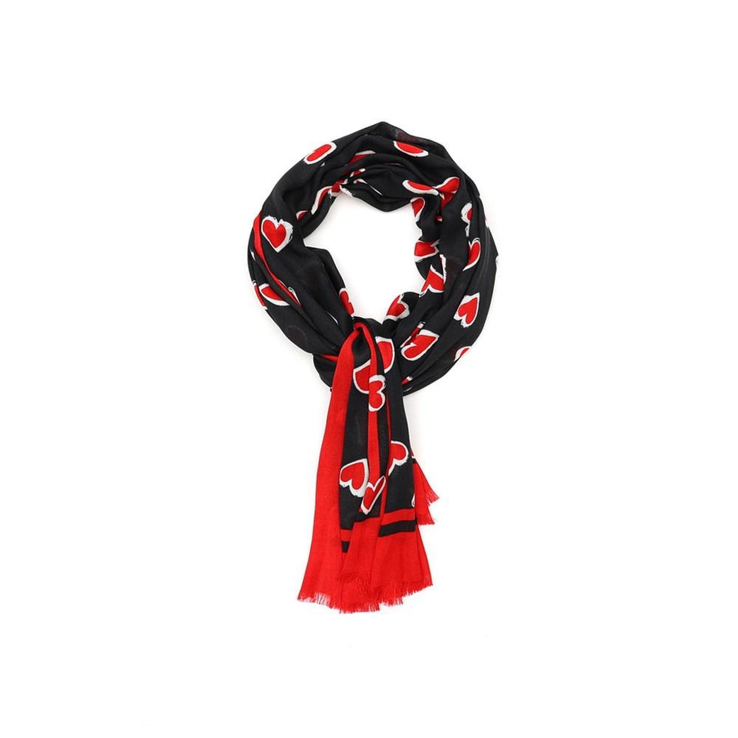 Women's Brushstroke Hearts Oblong Scarf