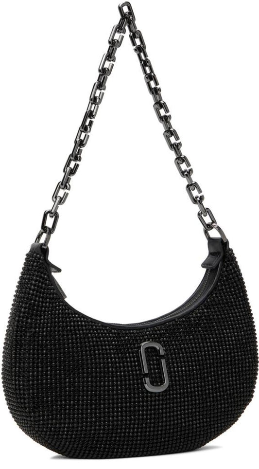 Black 'The Rhinestone Small Curve' Bag