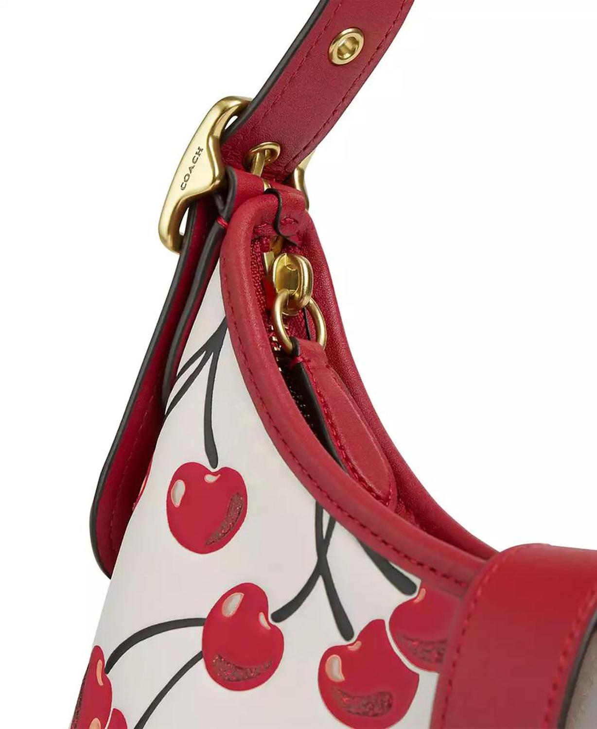 Originals Cherry Print Leather Hamptons Hobo Bag