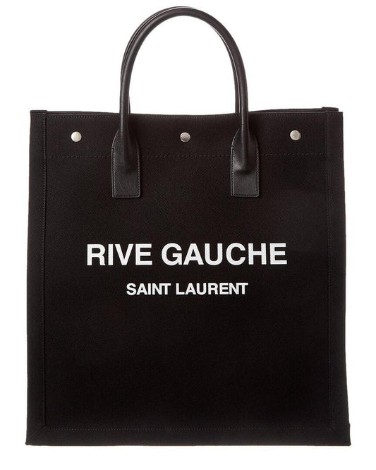 Saint Laurent Rive Gauche N/S Canvas & Leather Tote