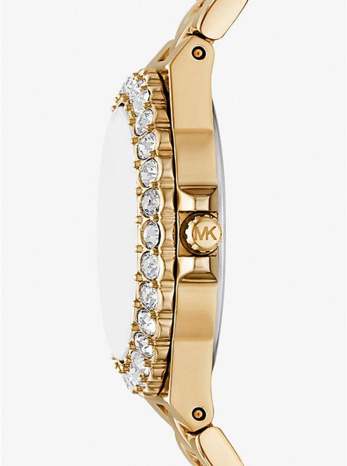 Mini Lennox Pavé Gold-Tone Watch