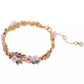 Gold-Tone Stone & Cubic Zirconia Bursting Blooms Chain Link Bracelet