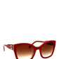 Women's Square Full Rim Acetate Sunglasses In Red / Brown