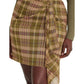 Plus Size Plaid Ruffle-Trim Georgette Skirt