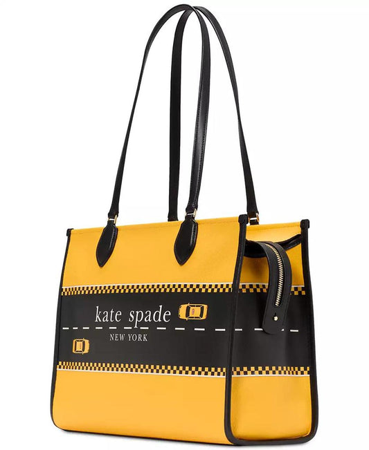 Manhattan Taxi Printed PVC Large Market Tote