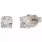 Cubic Zirconia Square Stud Earrings