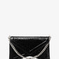 Manhatta Crocodile Embossed Patent Leather Shoulder Bag