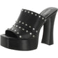 Womens Leather Embellished Platform Sandals