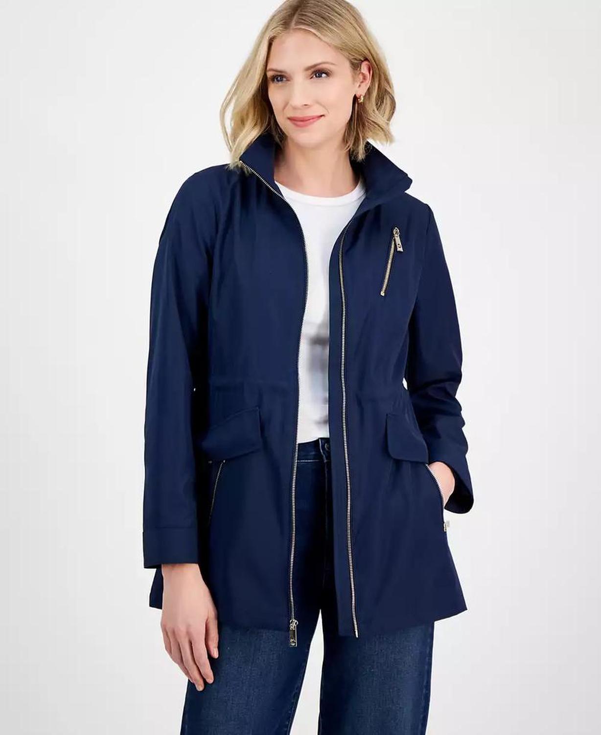 Petite Hooded Water-Resistant Anorak Coat