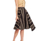 Stripe Midi Skirt In Black/taupe