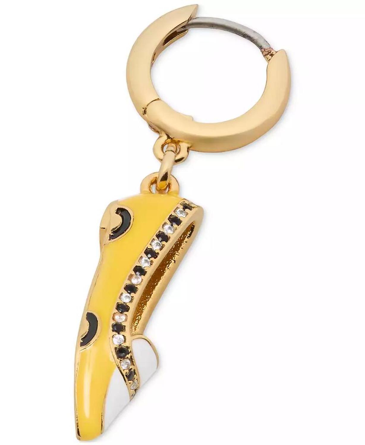 Gold-Tone Gogo Taxi Flat Charm Huggie Hoop Earrings